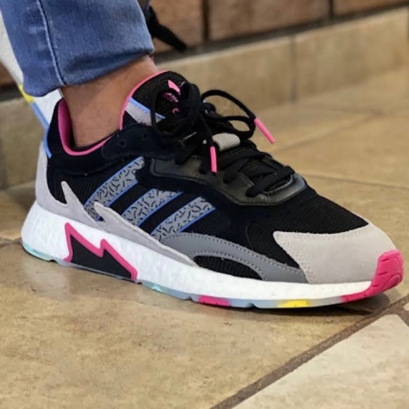 Adidas Running Shoes Men's Black Originals Tresc Run Boost Pink Blue